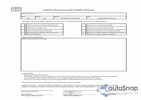 2025 Jeep Wrangler Rubicon z USA, uszkodzony, nr VIN 1C4PJXFN8SW528196